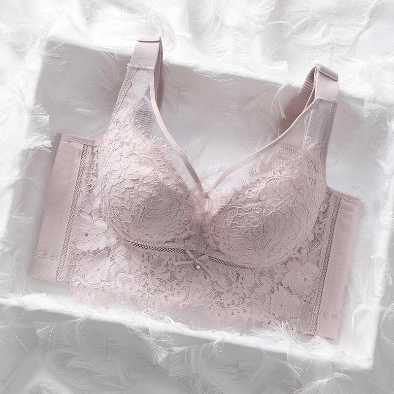 Lace Small Breast Push-Up Adjustable Underwear for Women Without Rims Anti-Sagging Belly Control Side Bra