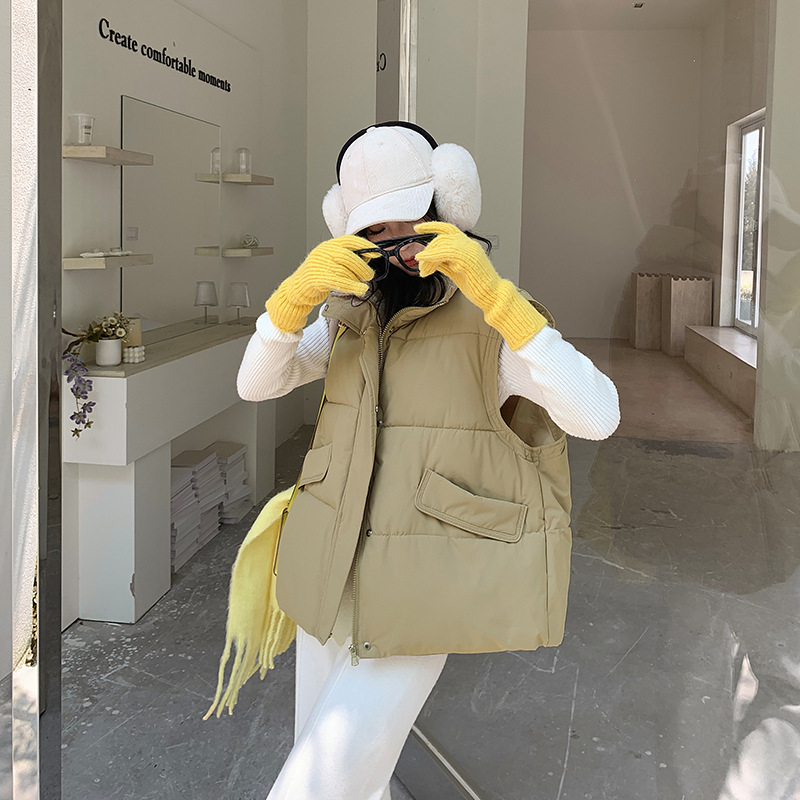 2025 nuevo chaleco de plumón de algodón mujer ropa exterior coreana suelta abrazadera de caballo de invierno corto estilo de moda image 5