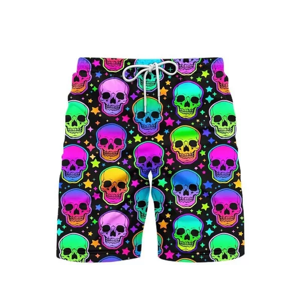 Cartoon Animals 3D Printed Men's Shorts Palm Tree Pattern Swim Trunks Summer Hawaii Cool Party Style