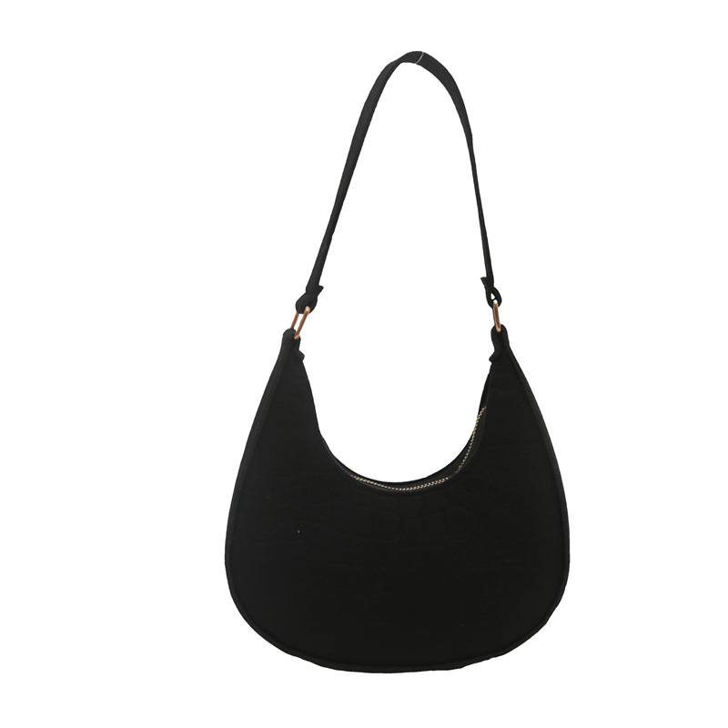 2024 otoño nuevo bolso de luna nueva moda femenina casual marea retro fieltro patrón de cocodrilo bolso de axila bolso de hombro para mujer
