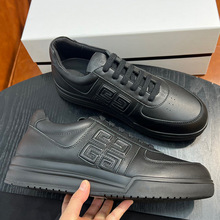 正品潮款2026新男式秋季透气黑色板鞋时尚运动鞋奢侈品真皮休闲鞋