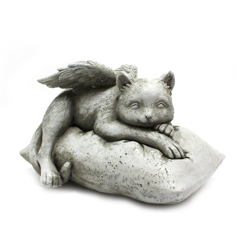 Cross-border new Angel Cat Dog Statue Creative Resin Pet Tombstone Memorial Stone Garden Animal Ornament