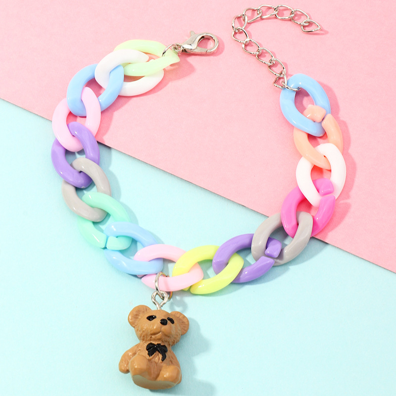 Wholesale Jewelry Bear Pendant Hit Color Chain Children's Bracelet Nihaojewelry display picture 3
