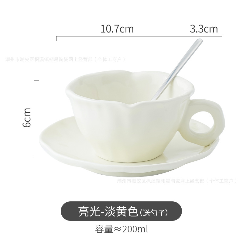 Tazas de café de alta belleza flor cerámica set de tazas de té de la tarde tazas de plato irregular tazas de agua tazas de alta calidad