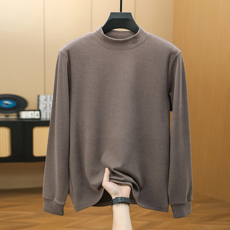 尼斯王子服饰旗舰店石墨烯半高领德绒打底衫中领t恤男内搭上衣男