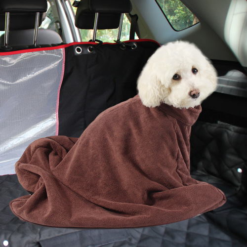 Ultra-fine fiber bathrobe pet full bag pocket cat dog towel quick dry anti-shake water pet supplies travel home 