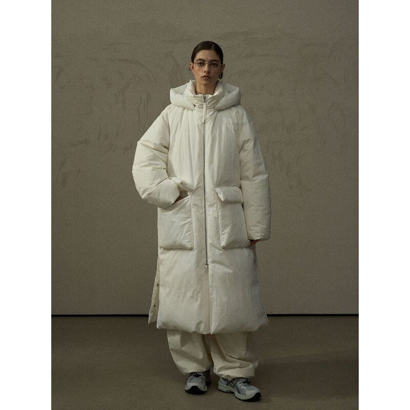 [Common Line] Colne New Winter Style Comfortable, Soft, Slightly Wrinkled Cotton Quilt Wrapped Silhouette Long down Jacket M9713