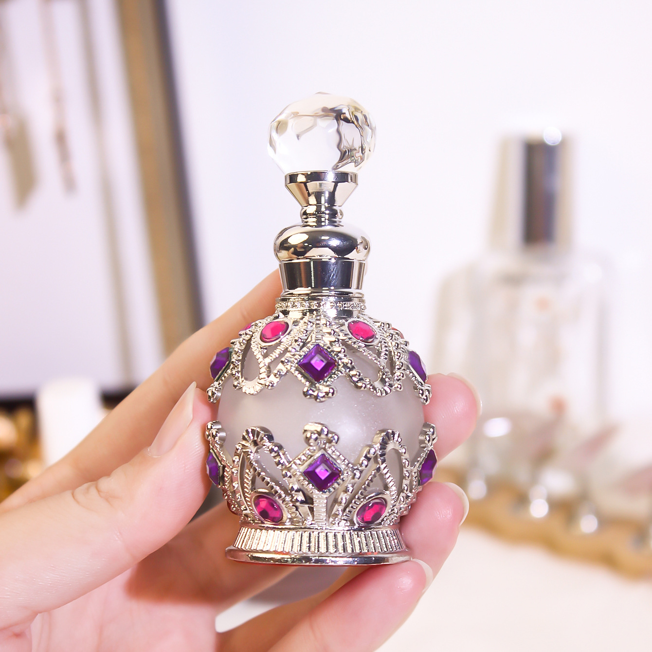 Dubai Arabia 15ml botella de perfume de aceite esencial botella de vidrio botella de perfume