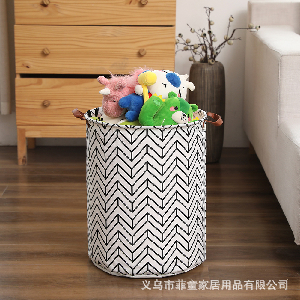 Amazon transfronteriza de algodón y lino impermeable cesta de la ropa cesta de almacenamiento plegable cesta de la ropa del hogar cuarto de baño Cubo de almacenamiento de lavandería