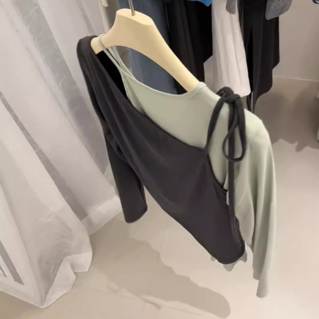 프랑스 불규칙한 스티칭 대조 컬러 디자인 센스 긴 소매 여성의 새로운 높은 감각 분위기 패션 투피스 재킷 트렌디