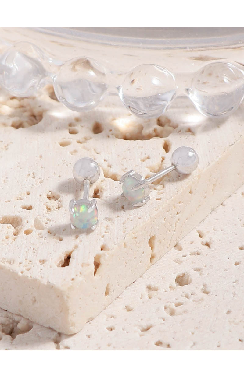 Fashion Geometric Sterling Silver Plating Zircon Ear Studs 1 Pair