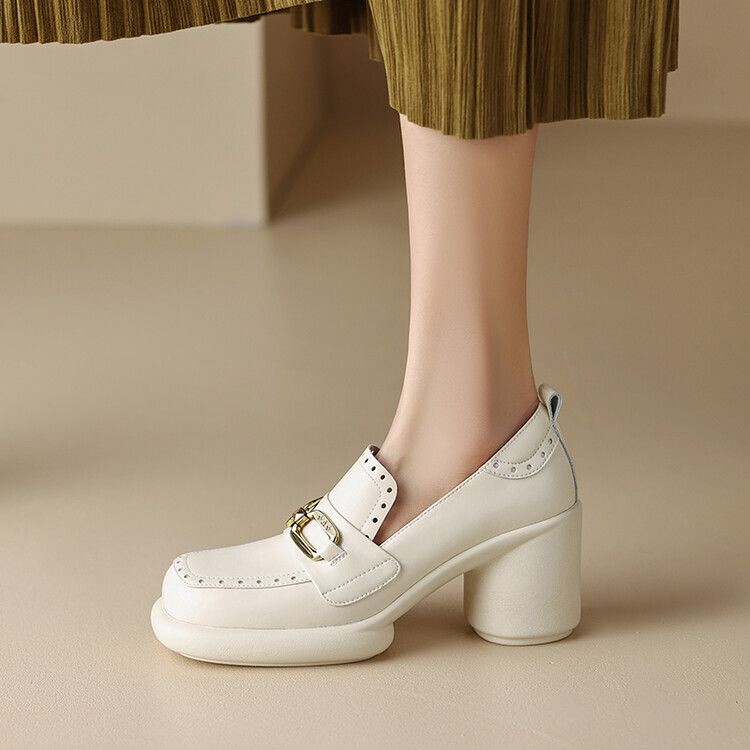 672 Chengdu Leather Broken Size Special Offer Women's Shoes Tail Thick Bottom Loafers plus size 40.41 Metal Black High Heeled 672 Chengdu Leather Broken Size Special Offer Women's Shoes Tail Thick Bottom Loafers plus size 40.41 Metal Black High Heeled