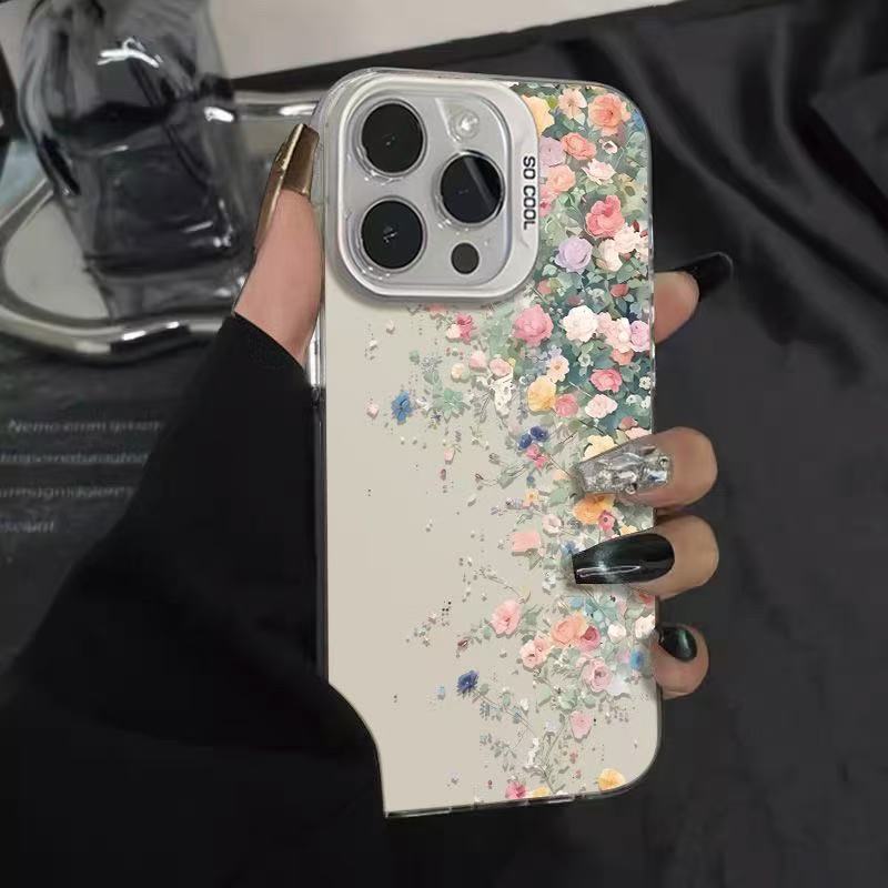 Flower Feast Adecuado para Apple 16Promax Funda para teléfono móvil Carcasa de gas personalizada iPhone15/14/13 Europa y América 12