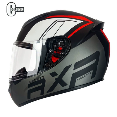 motorcycle electric car safety helmet, Motosiklet kaskı (dəbilqə) - black-and-red-with-lens-m
