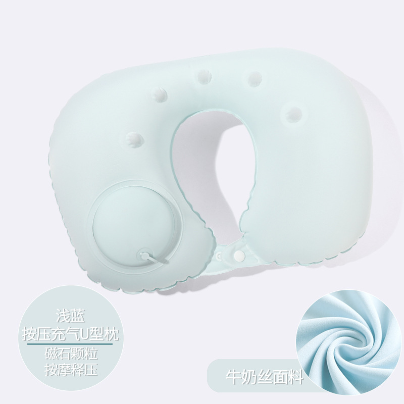 インフレータブルU字型枕、圧力式インフレータブル枕、アウトドア旅行用U字型ネックピロー、旅行用三宝、収納可能、メーカー卸売