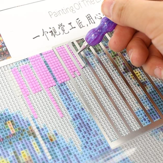 钻石画不锈钢网格尺 新款定位尺5D钻石绣DIY方钻圆钻网尺工具套装