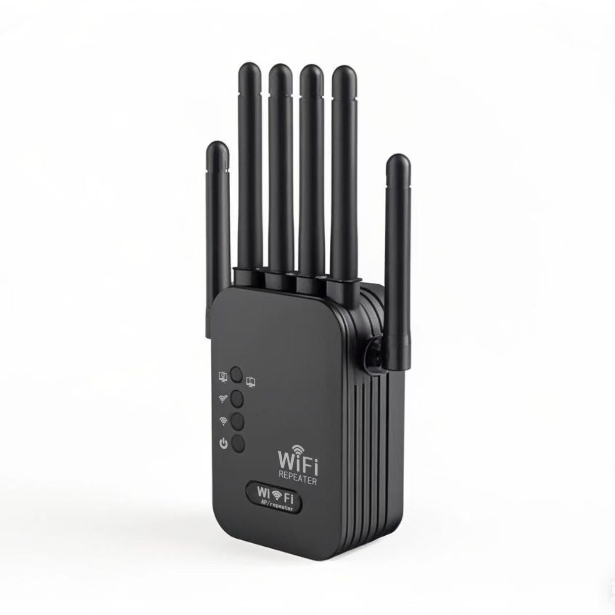 wifi信号增强放大器中继器六天线无线网络扩大300/1200兆WiFi增强