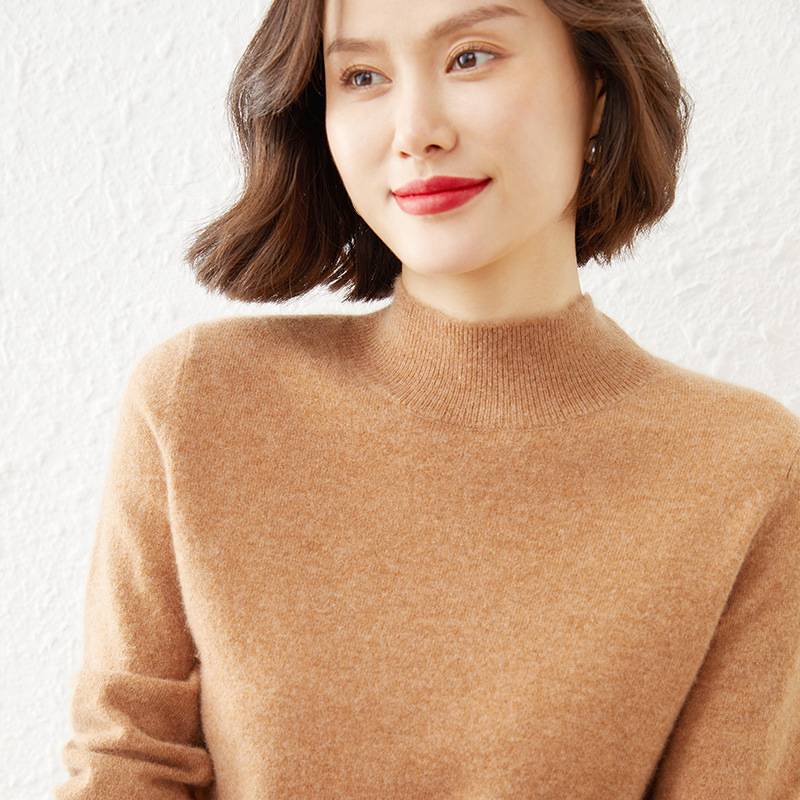 批发2025秋冬季新款毛女半高领打底衫毛衣纯色针织衫女装