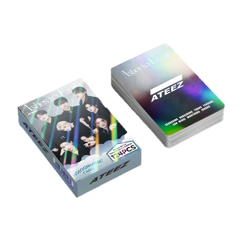 现货124张明星镭射卡ATEEZ闪卡专辑Ashes to Light应援粉丝卡LOMO|undefined