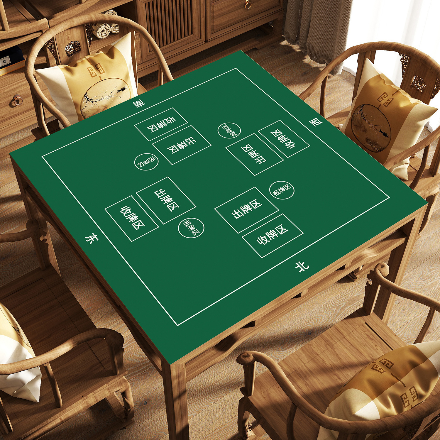 Classic guandan table mat - grass green / 60*60cm (diatom mud)