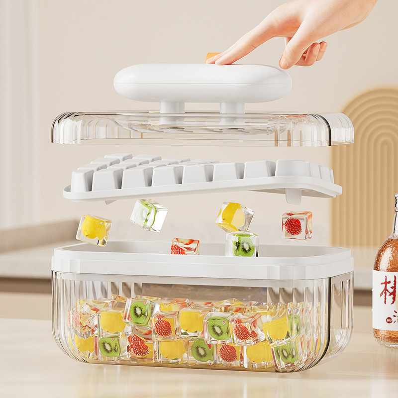 Presión de hielo casero 32 grados de hielo fácil de desmoldear caja de hielo molde de hielo de grado alimenticio caja de almacenamiento de hielo congelación rápida