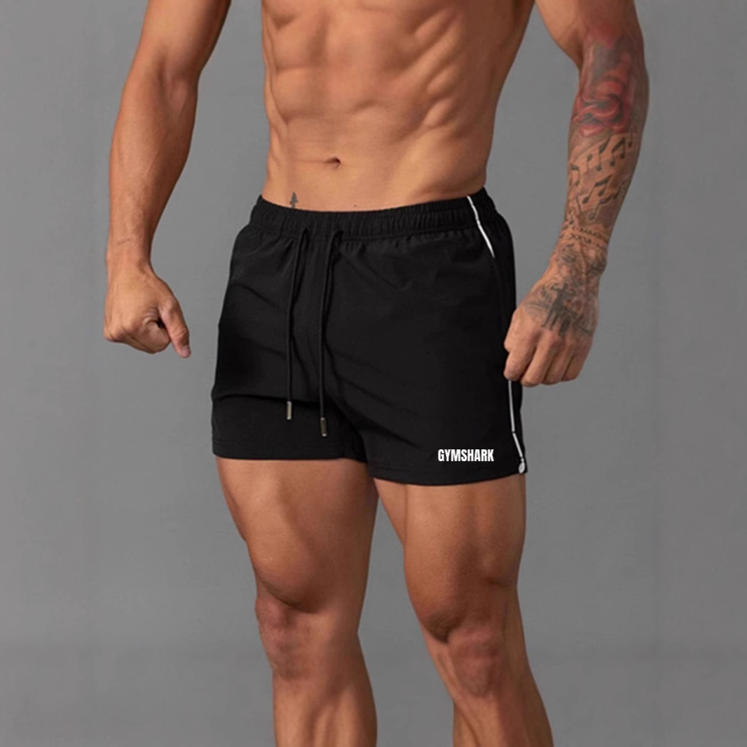 GYMSHARK 메쉬 속건성 스포츠 반바지 남성용 피트니스 바지 얇은 캐주얼 러닝 통기성 트레이닝 바지 Shark