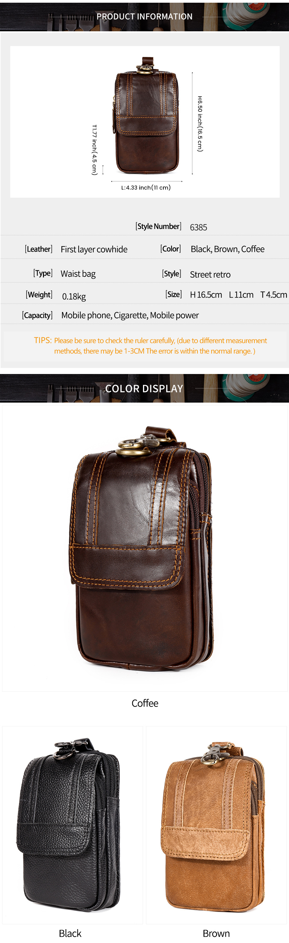 Men's Retro Classic Leather Messenger Shoulder Bag Business Waist Bag Phone Bag - onlinemegasale.com 6385--外贸详情页_04.jpg