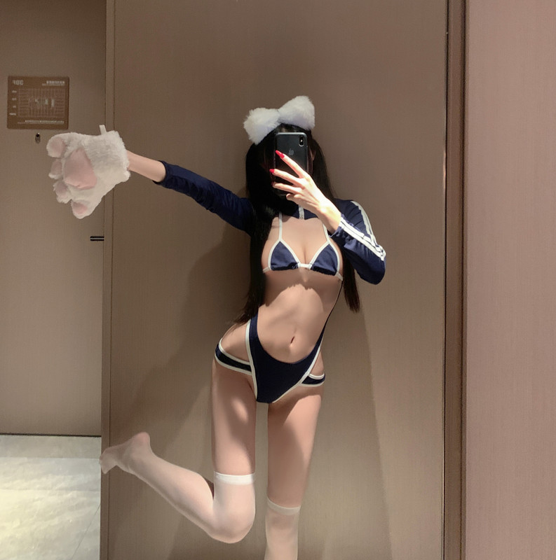 Sweet Japanese Dead Reservoir Swimsuit Sexy Underwear Uniform Temptation Passion Free Open Hot Long Sleeve jumpsuit