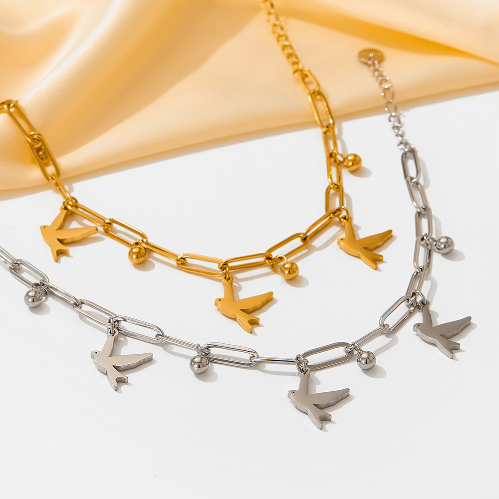 Fashion Bird Stainless Steel Plating Bracelets Necklace