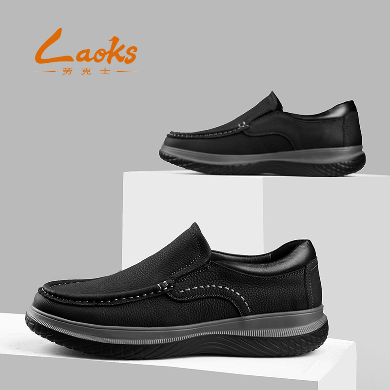Laoks (laoks) calidad cabeza de cuero hombre zapatos de cuero de negocios suave para conducir zapatos de cuero transpirables image 3