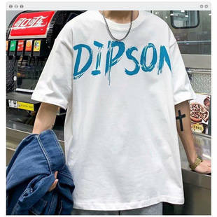 Harajuku Style Short-Sleeved T-Shirt for Men in Summer, Loose and Trendyy Half-Sleeved Clothes for Couples, Trendyy Brand, Simple and Versatile, Three-Quarter Sleeves