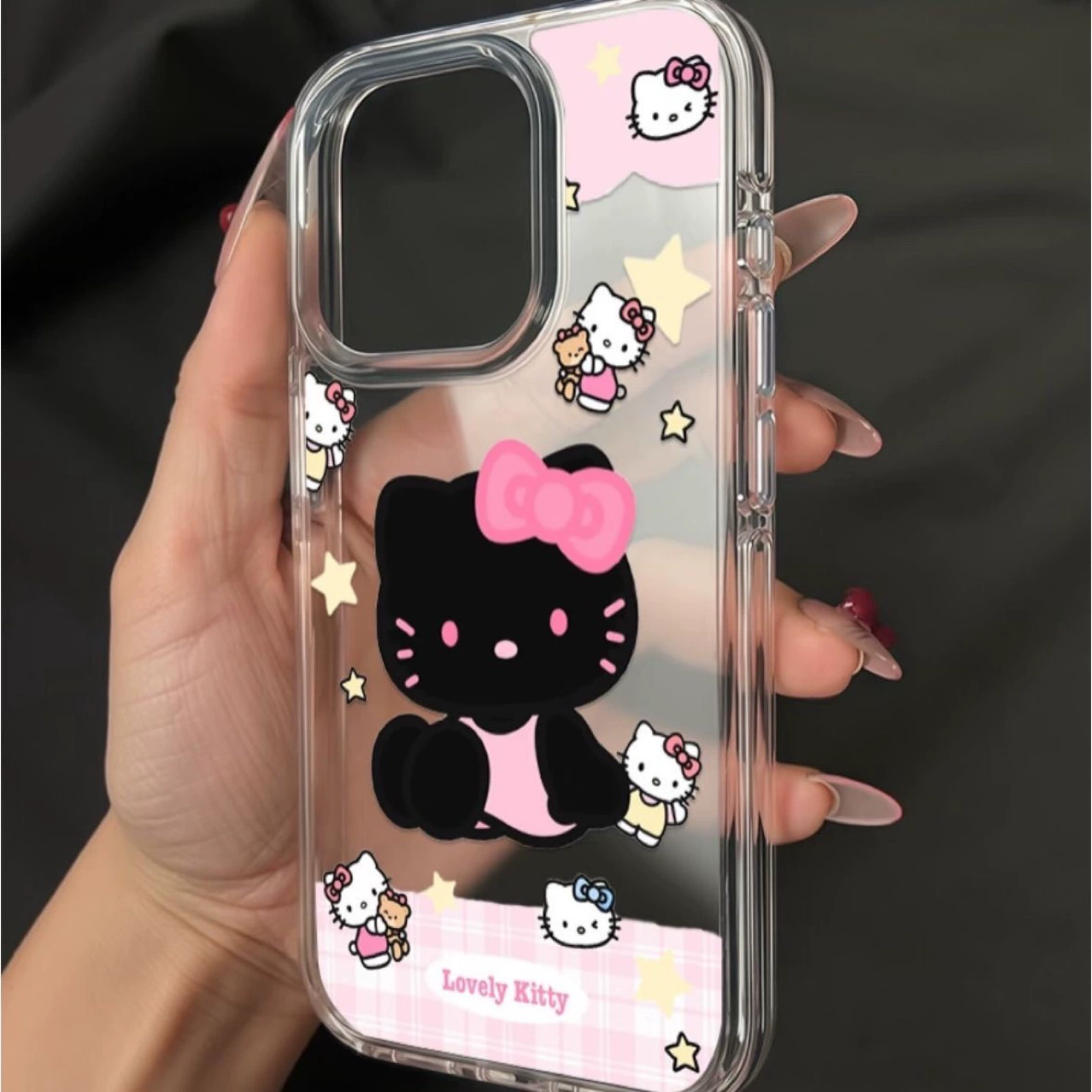 Чехол для телефона Apple iPhone 16 — прозрачный ТПУ с принтом Hello Kitty, лёгкий 21 г