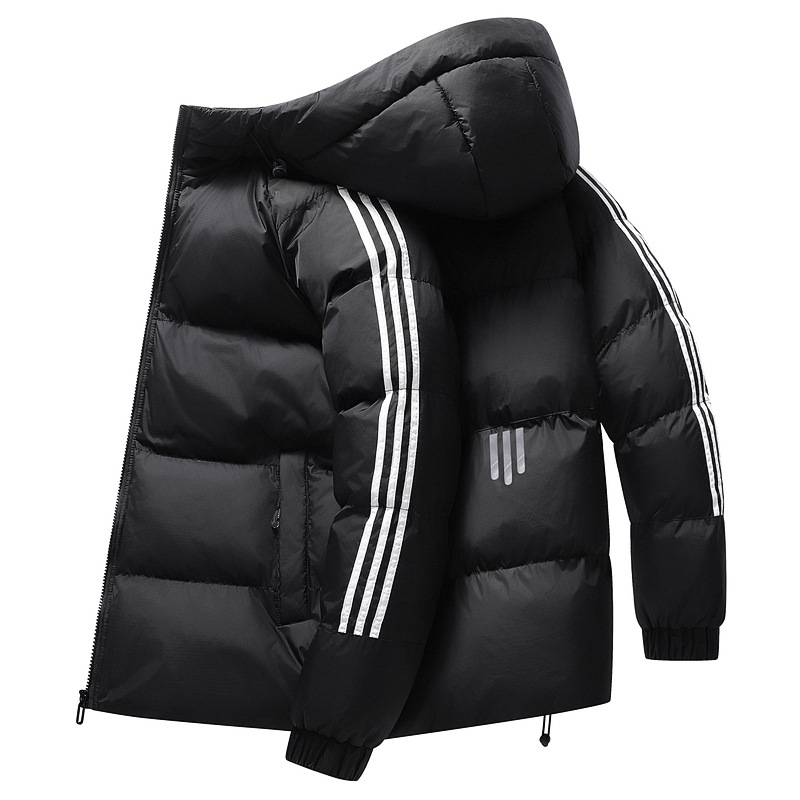 Chaqueta de Algodón con Capucha para Pareja Poliéster A Prueba de Viento, Térmico para Invierno