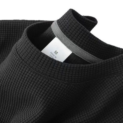 Men's Summer T-Shirt with Honeycomb Round Neck, Reverse Collar, Loose Fit, Plus Size, Ice Silk Thin Vintage Style