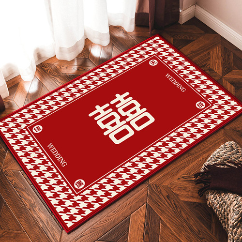 Wedding carpet floor mats, wholesale wedding carpets, happy events at home, door mats, Chinese style festive red door mats