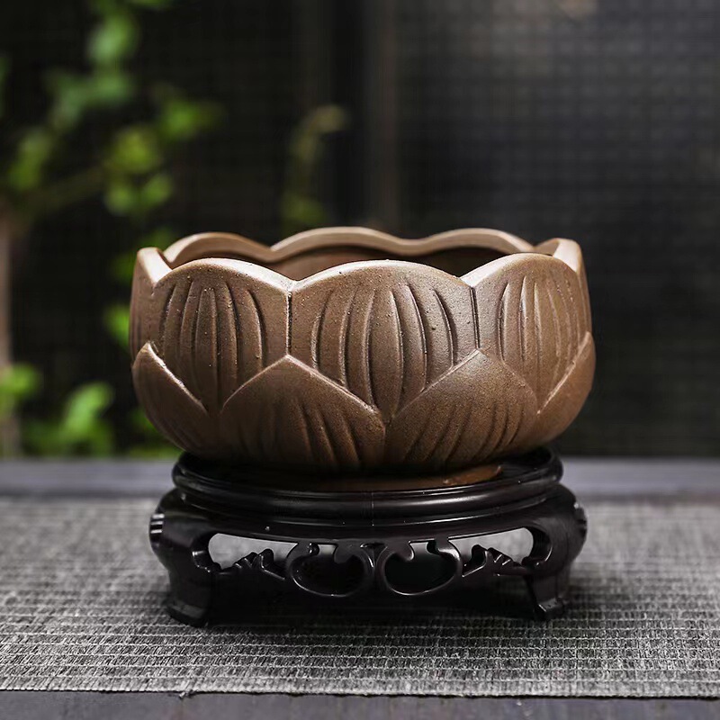 Coarse pottery plain burning ceramic flowerpot breathable fleshy asparagus purple sand desktop asparagus green flower potted factory wholesale