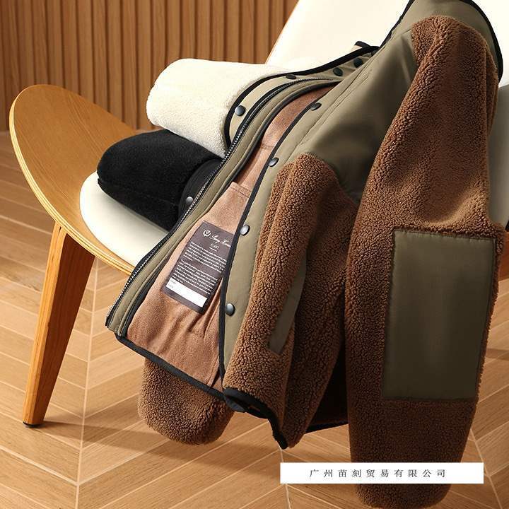 High-End Luxury Goods with Integrated Fur! Old Money Style! Thick, Fluffy, Warm Fleece Stand-Collar Jacket for Men and Women for Autumn and Winter High-End Luxury Goods with Integrated Fur! Old Money Style! Thick, Fluffy, Warm Fleece Stand-Collar Jacket for Men and Women for Autumn and Winter