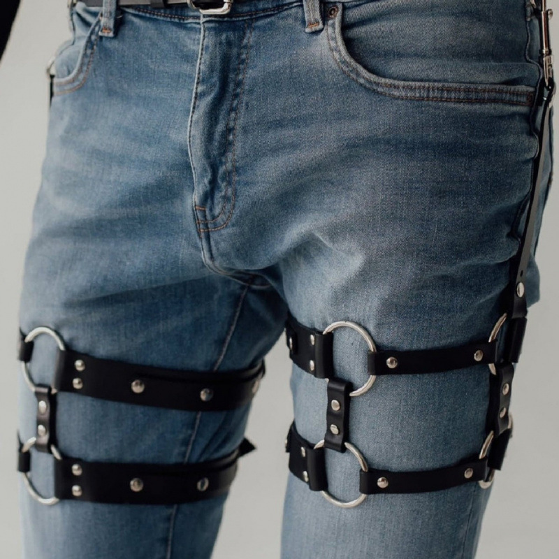 Hot selling cross-border foreign trade belt accessories leg ring pants leather pendant thigh strap men's and women's leather garter belt Hot selling cross-border foreign trade belt accessories leg ring pants leather pendant thigh strap men's and women's leather garter belt
