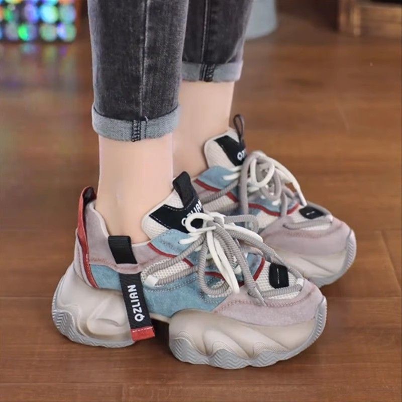 White New Arrival Torre Shoes Fashionable All-match High-heeled Spring and Summer Casual Sports Student Women's Shoes Breathable and Comfortable Color Matching White New Arrival Torre Shoes Fashionable All-match High-heeled Spring and Summer Casual Sports Student Women's Shoes Breathable and Comfortable Color Matching