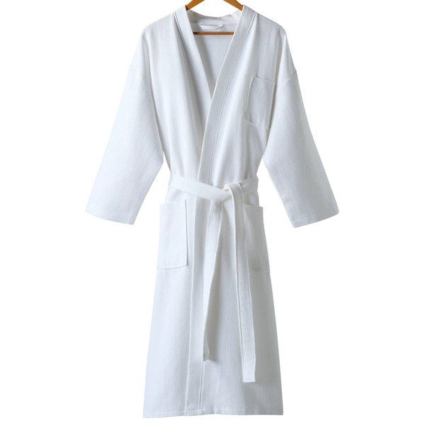 White summer thin cotton elite bathrobe, 100% cotton, for beauty salons