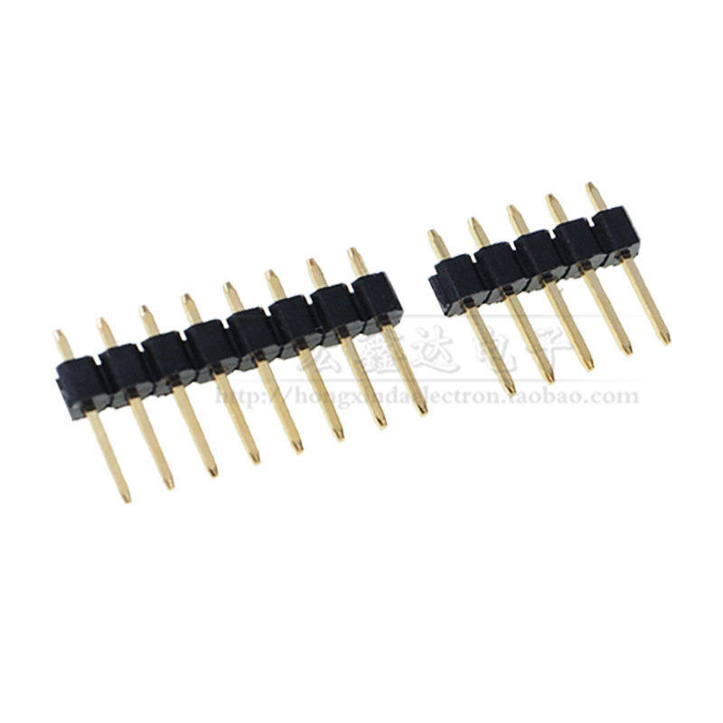 Factory 2.54MM single row in-line needle gold plated straight needle 1*2/3/4/5/6/7/8/10/12/20/40P