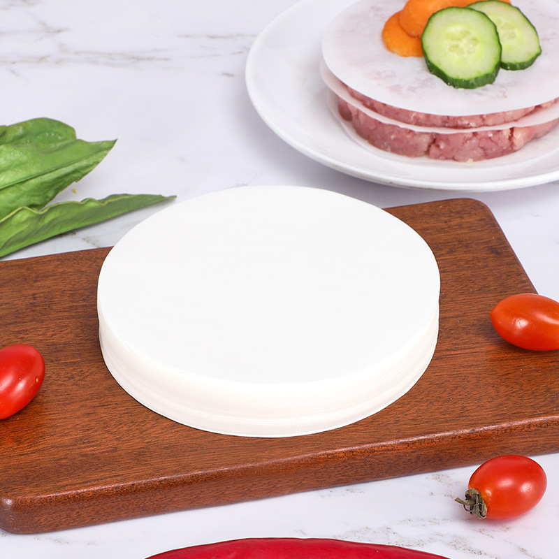 Factory wholesale 100 pieces of round food pad paper frozen meat partition paper non-stick double-sided silicone oil paper hamburger meat partition paper 4