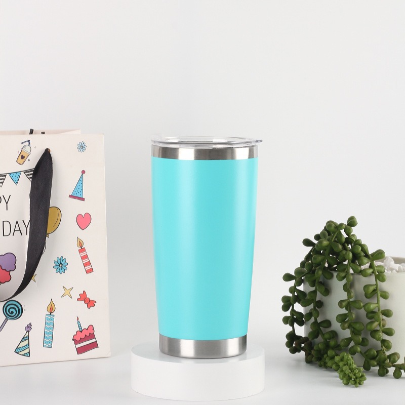 Taza de automóvil de color transfronterizo 304 taza de aislamiento de vacío de acero inoxidable de doble capa resistente a caídas portable de aislamiento de frío taza recta