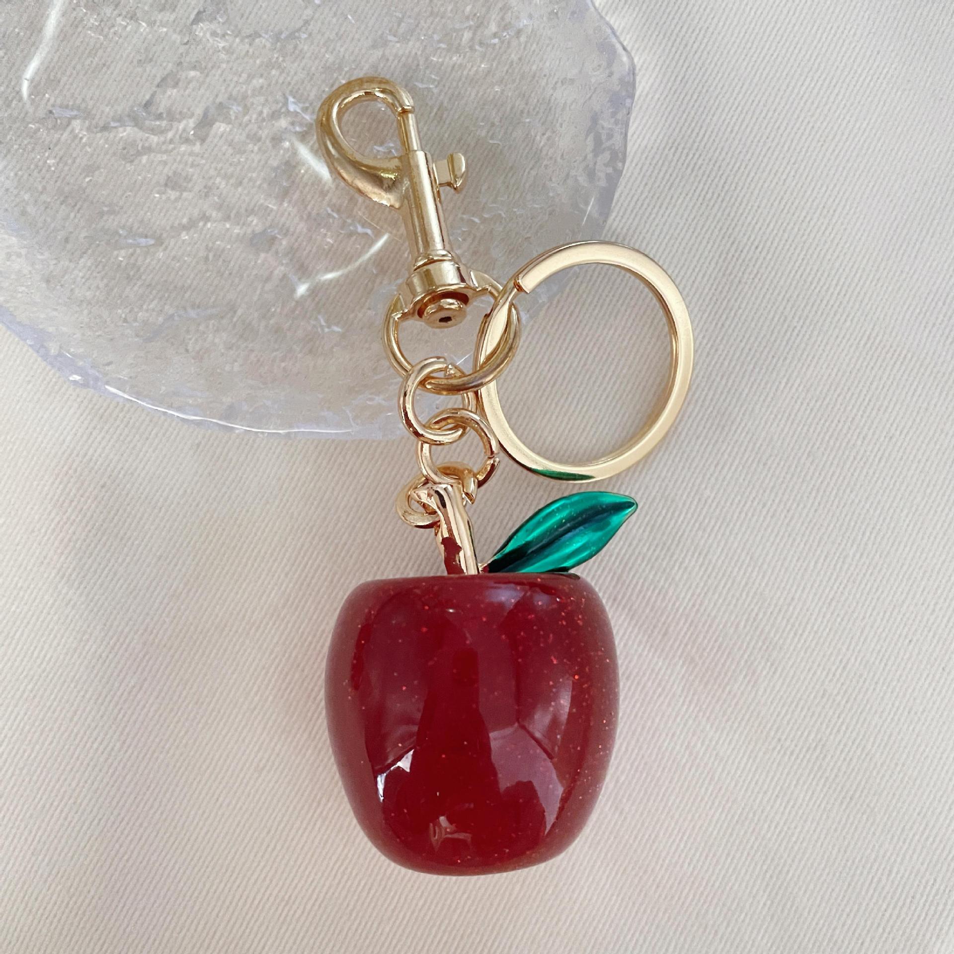 42g Weight Spring Ring Trigger Clasp Closure Clasp Closure Type Bag Pendant, Keychain Classification 1 Piece Quantity 1 Piece Cute Cherry Apple Alloy Plating Spring Ring Trigger Clasp Closure Bag Pendant Keychain