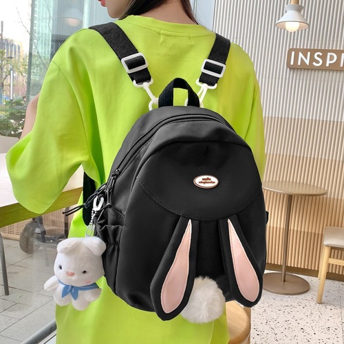 Japanese-style Instagram-worthy cute rabbit backpack for girls, student bag for middle and high school, college, and travel—also perfect as a laptop bag.