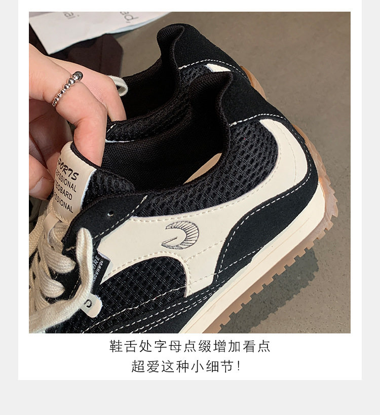 Giày sneaker nữ da bò lưới thân thấp dây buộc gót ẩn 6 cm — Đen (Gót ẩn 6CM) - Còn hàng, Đỏ (Gót ẩn 6CM) - Còn hàng chi tiết 8