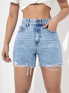 G 56259 High Waist Slim Denim Shorts ��������ţ�ж�ѝ