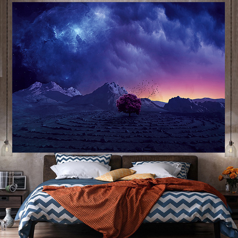 Tela de fondo ins estilo colgante papel pintado de tela dormitorio habitación renovación diseño noche lienzo cartel decorativo paño de pared