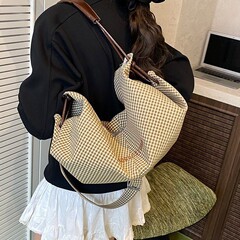帆布包包女大容量2025新款慵懒大学生上课单肩高级感通勤托特包