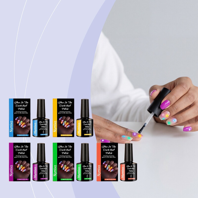 Nymixa Luminous Nail Polish Daily Party Nail Decoration Supplies Convenient Glow-In-The-Dark Nail Polish